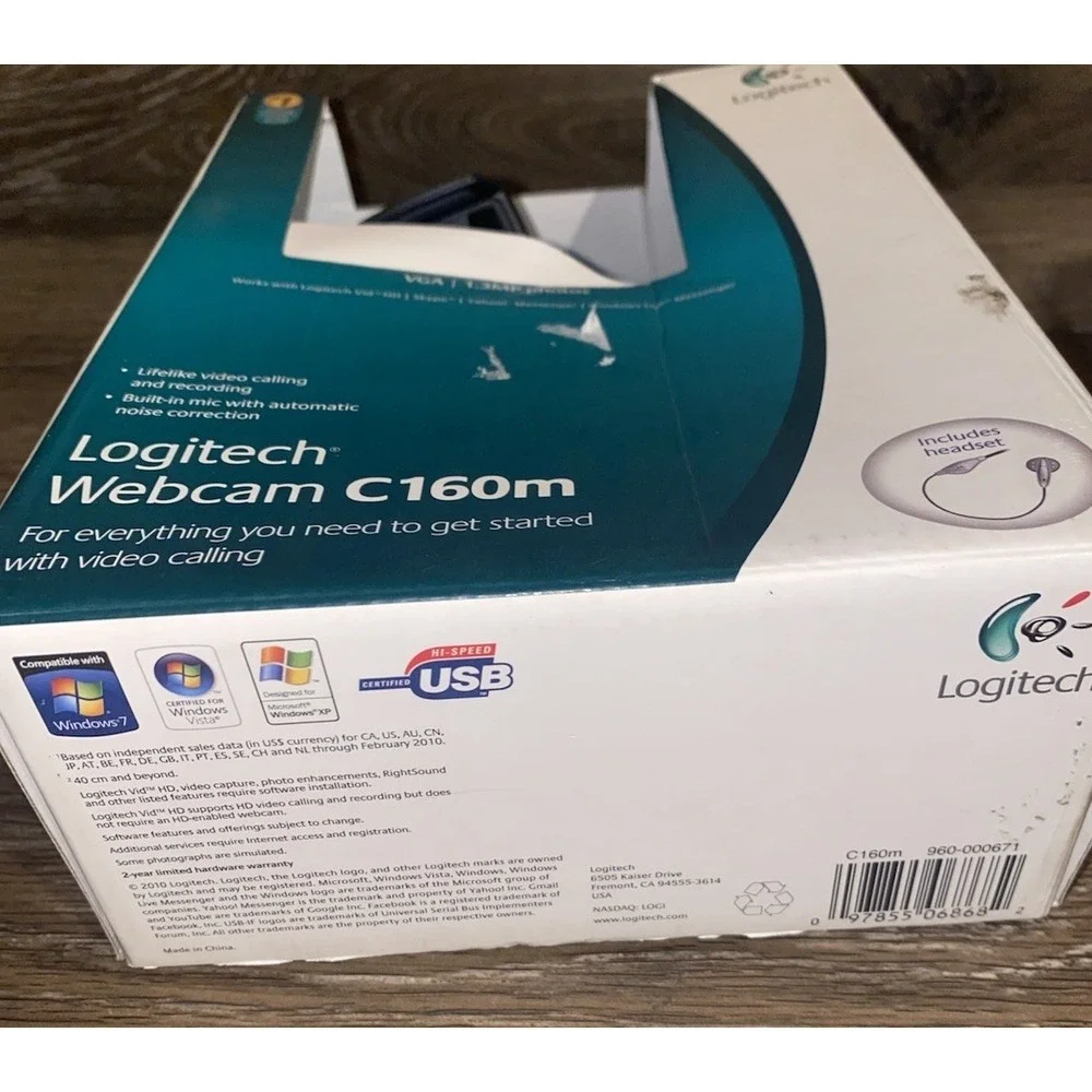 Logitech Webcam C160m VGA 1.3MP Photos Skype Yahoo & Windows Messenge